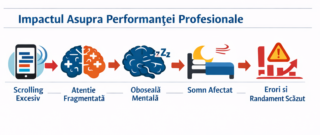Impactul scrolling-ului asupra performanței profesionale — infografic